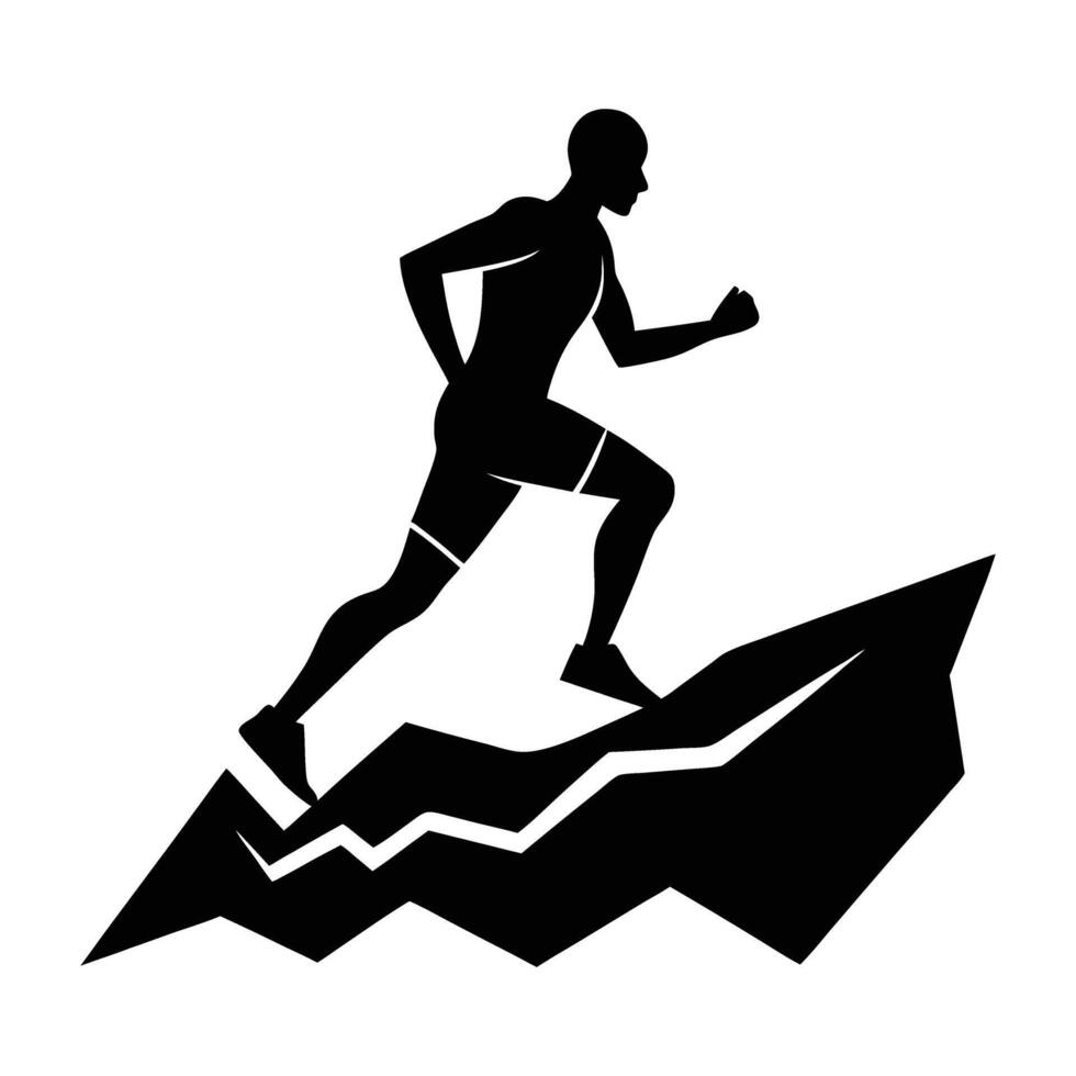Extreme Trail Running Silhouette vector