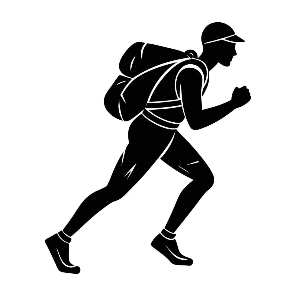 Trail Running Backpack Silhouette vector