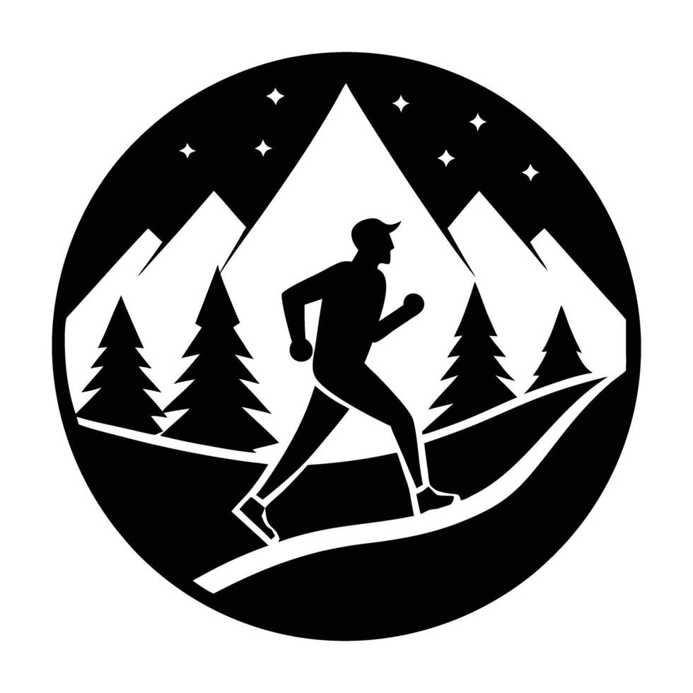 Trail Runner Adventure Silhouette vector