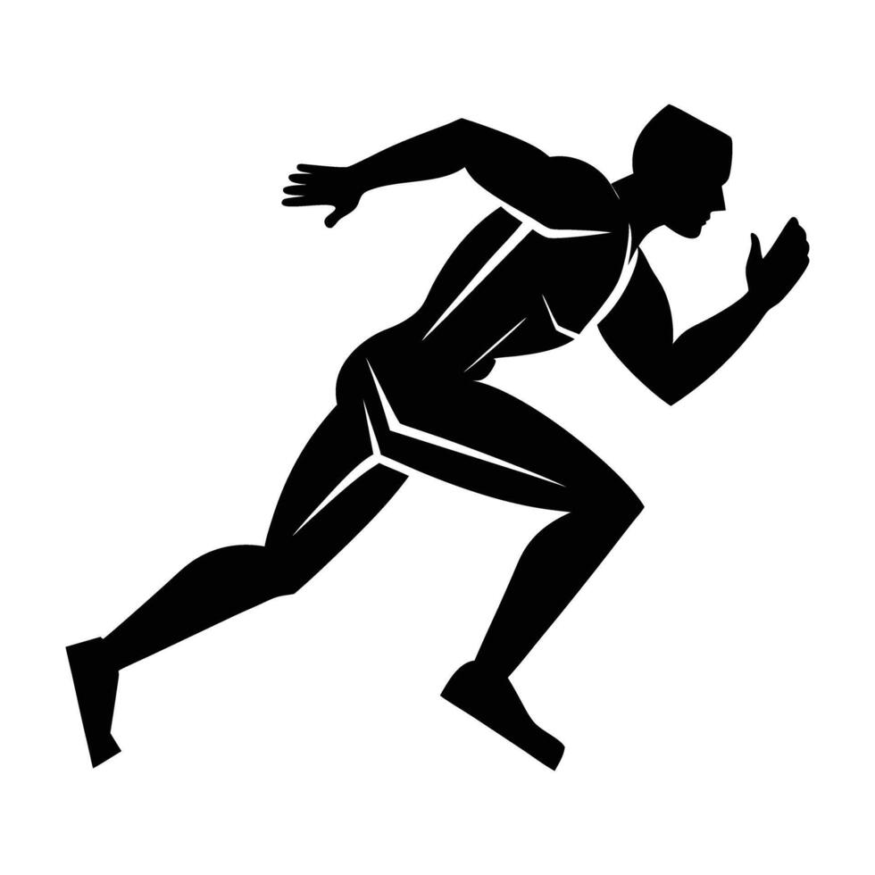 Track Star Sprinting Silhouette vector