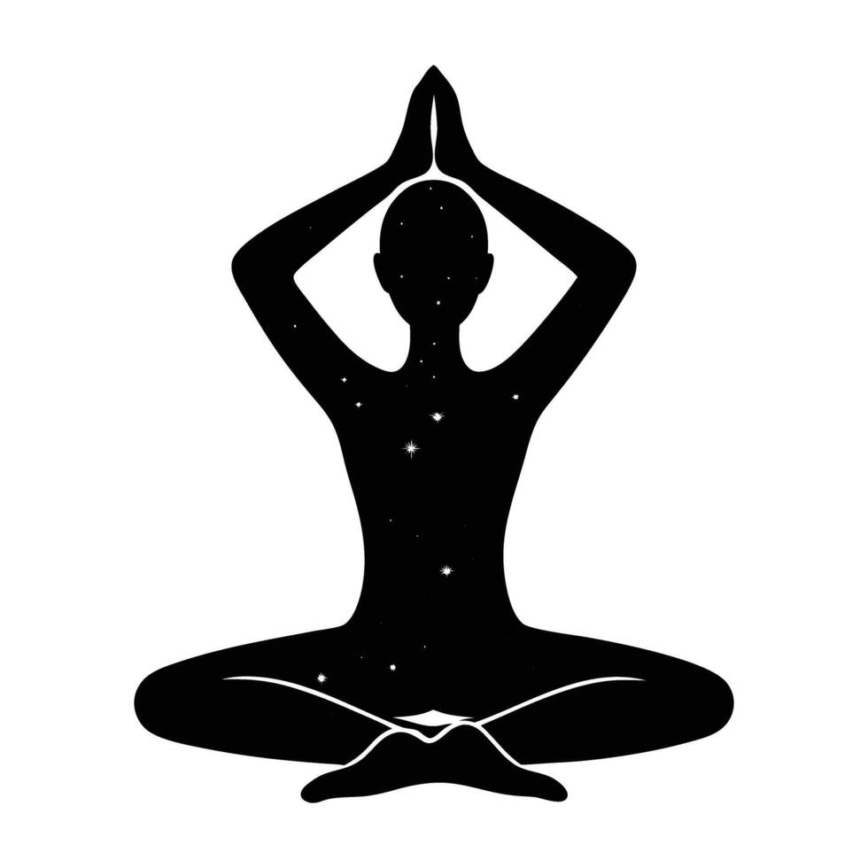 Gentle yoga practice featuring calm posture and balanced movement for stress relief vector
