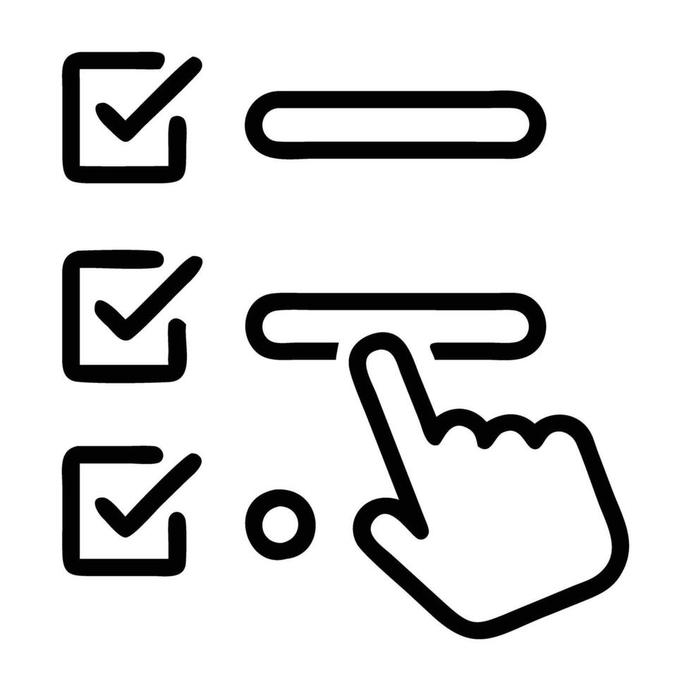 Interactive marketing poll icon in vibrant line art style clear vector