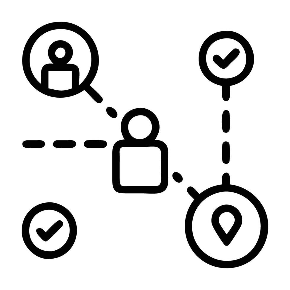 Online customer journey touchpoints icon with connected design for insight vector