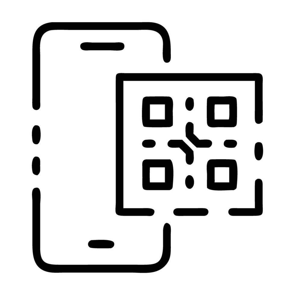 Pay with QR code icon for fast mobile checkout today vector