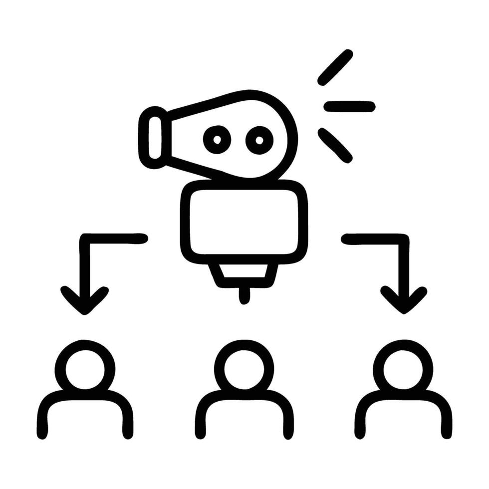AI powered ad targeting icon vector