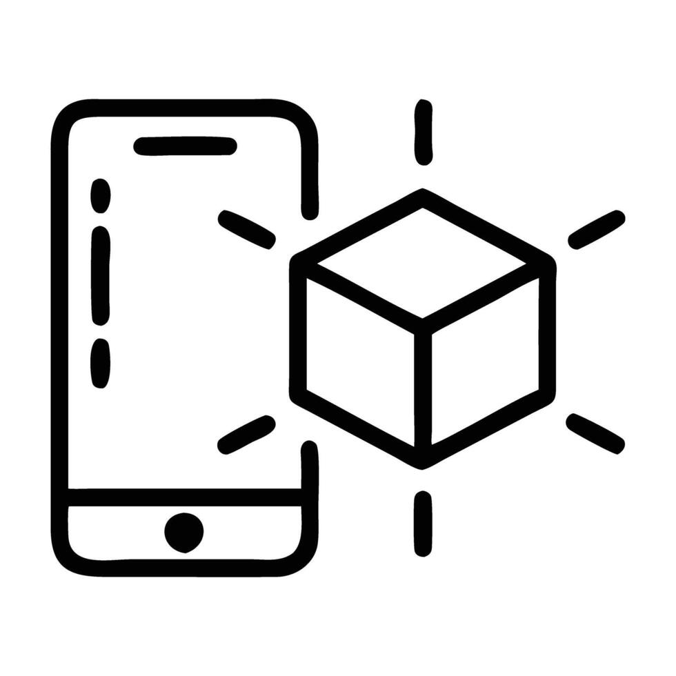 AR Marketing Icon with 3D Cube vector