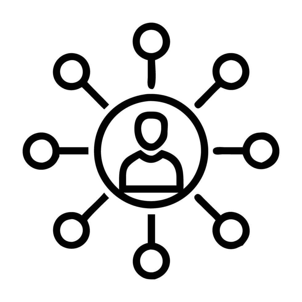 Influencer Network Connection Icon vector