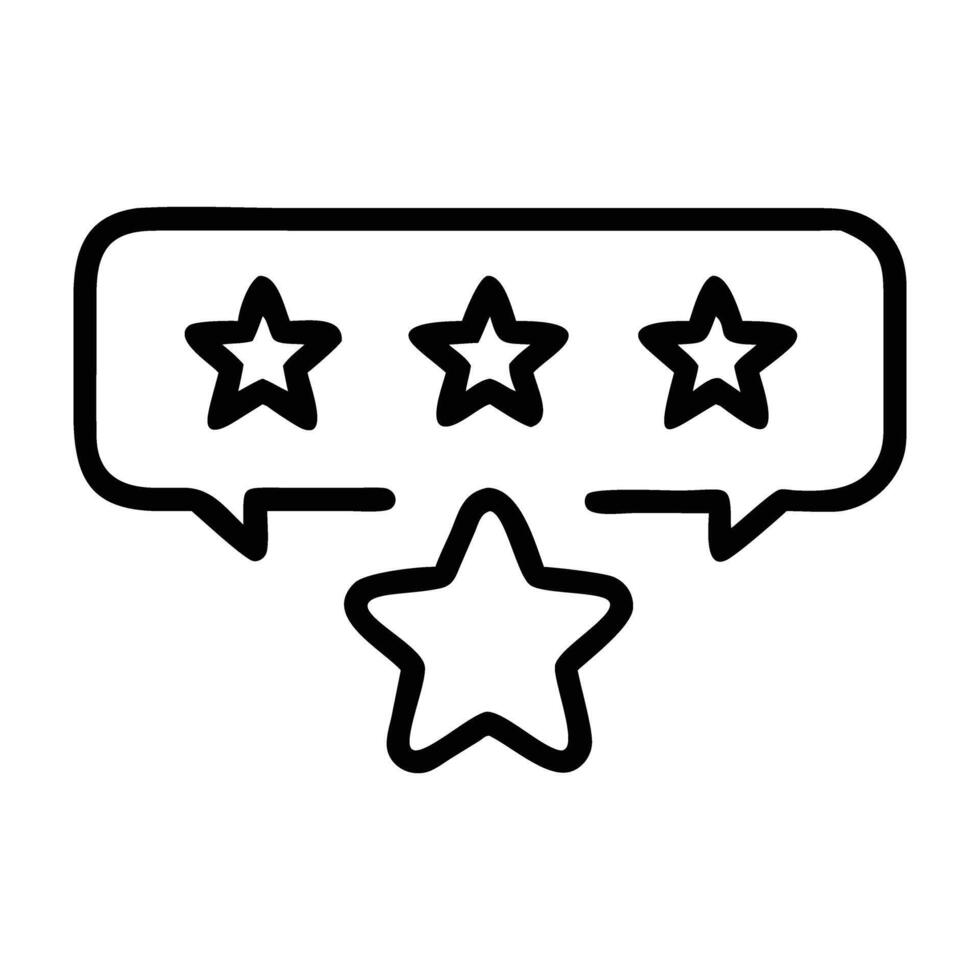 Customer review and star rating feedback line art white background vector