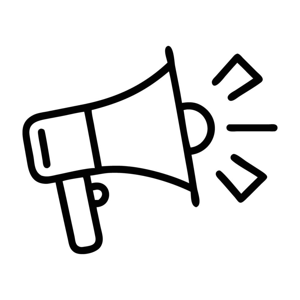 Influencer marketing megaphone icon in vibrant line art design impact vector