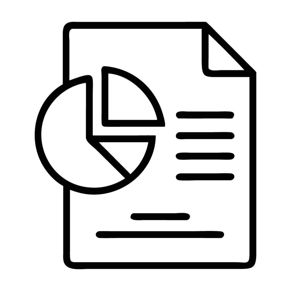 Infographic marketing pie chart icon in clean line art modern vector