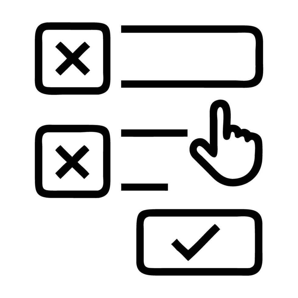Interactive customer feedback icon in smart line art style precise vector