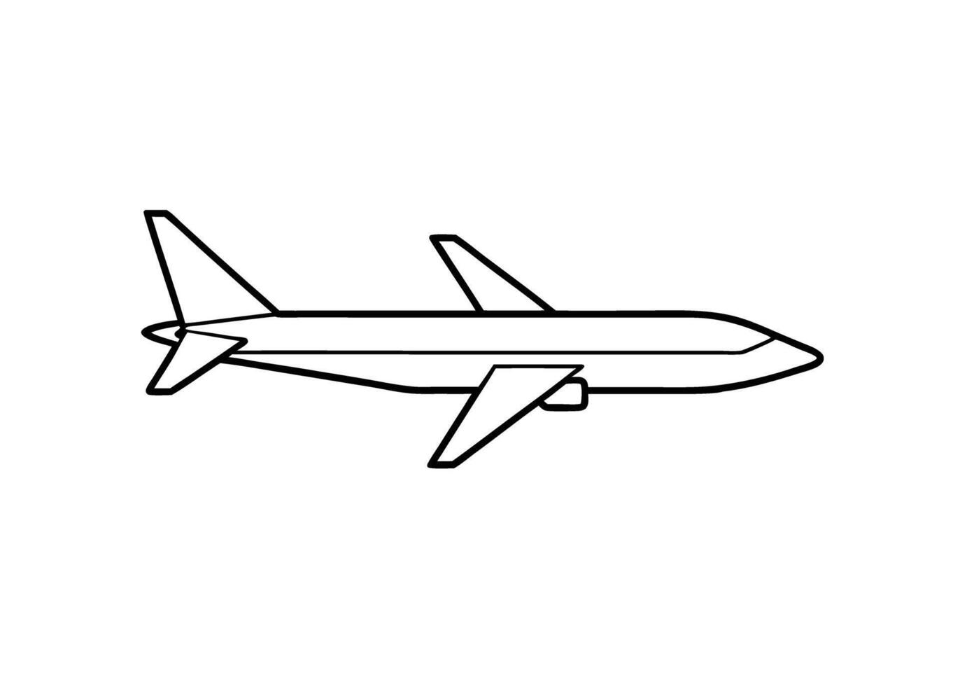 Clean refined depiction of single airplane illustrating modern flight elegance vector