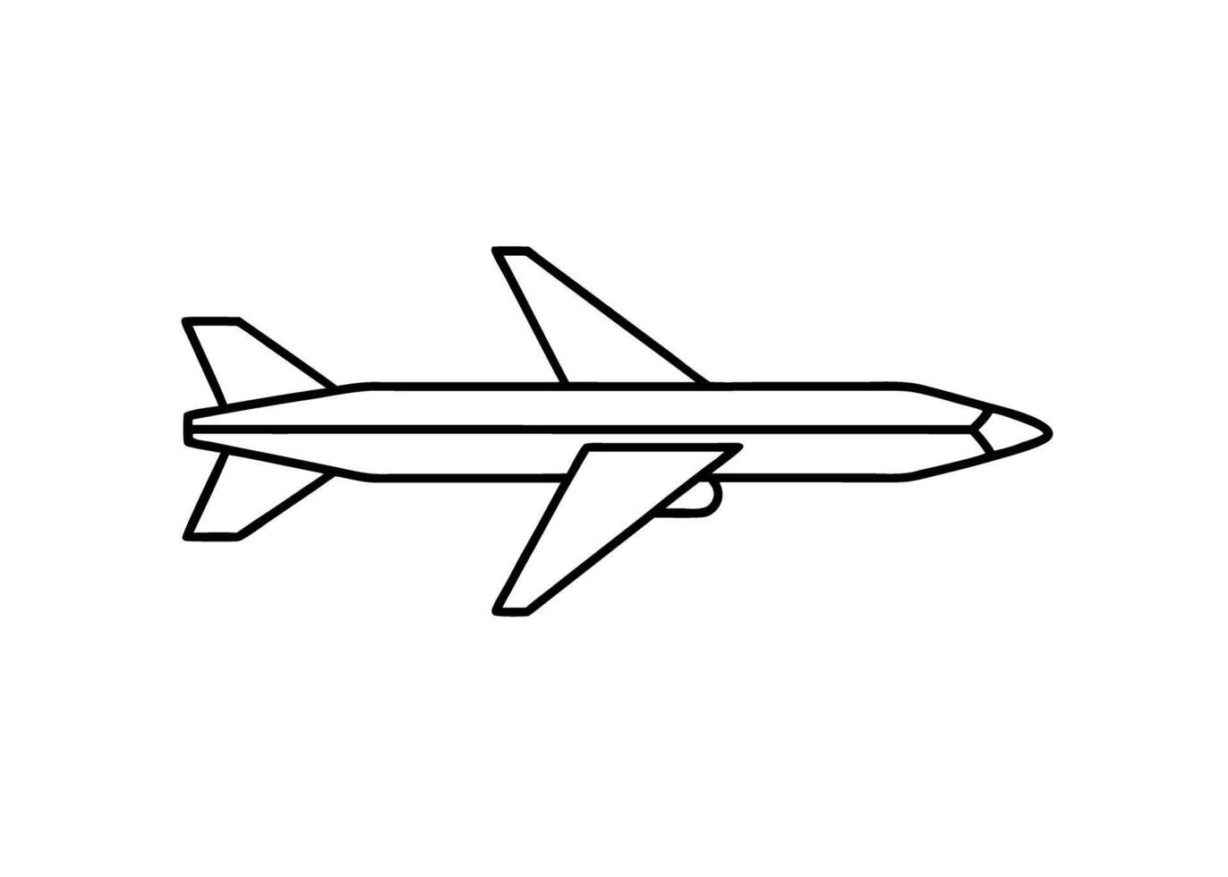 Clean geometric drawing of modern passenger airplane for sleek travel vector