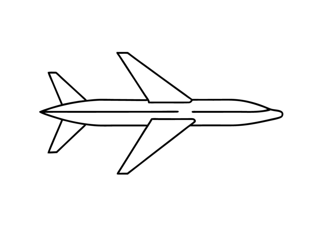 Clean geometric drawing of passenger airplane highlighting modern travel design vector