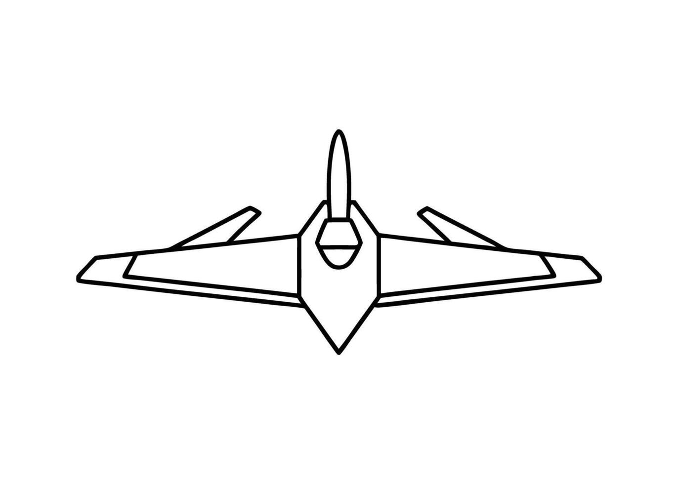 Clean modern line art of single jet airplane for travel vector