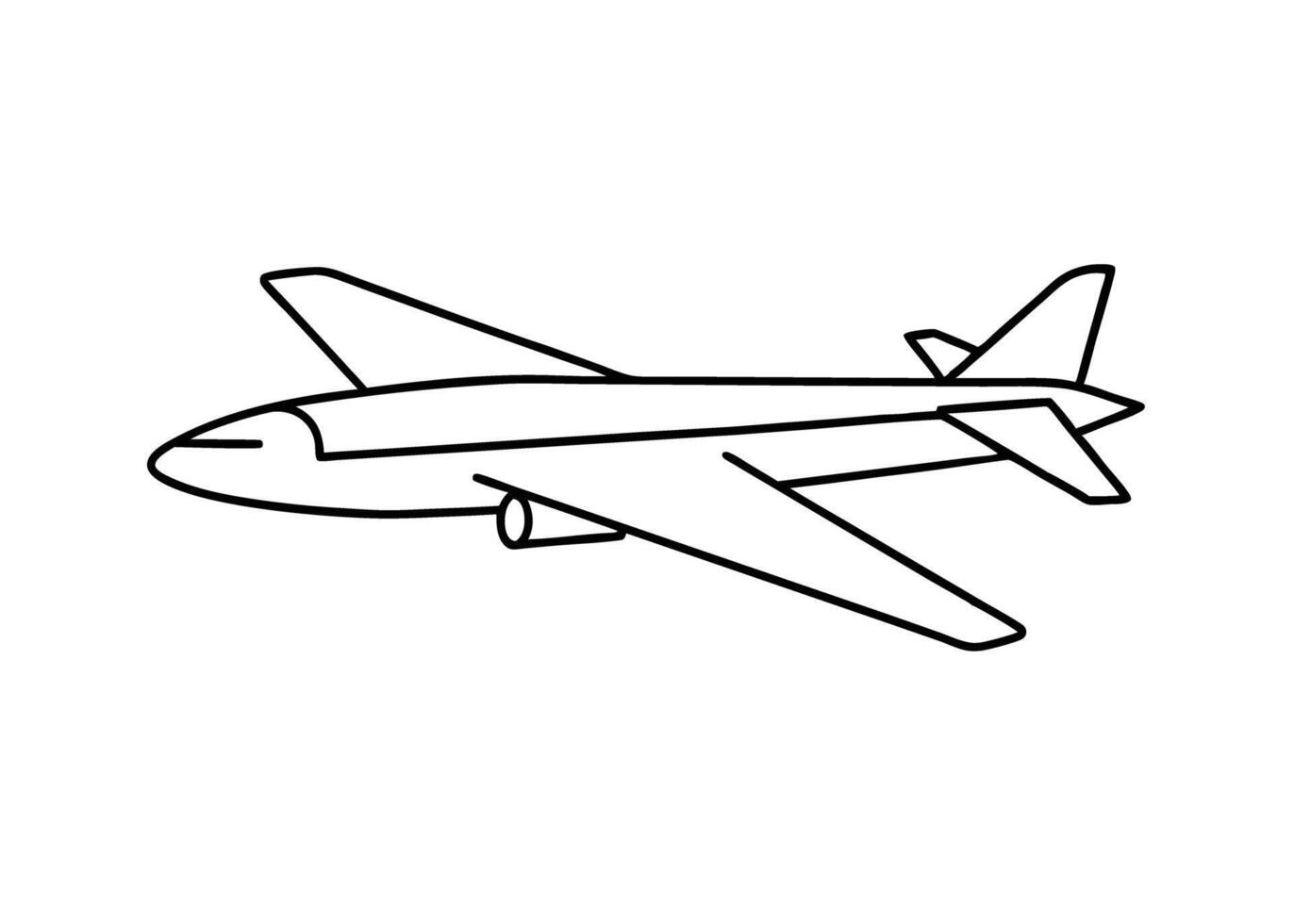 Elegant minimalist drawing of classic airplane line art white vector