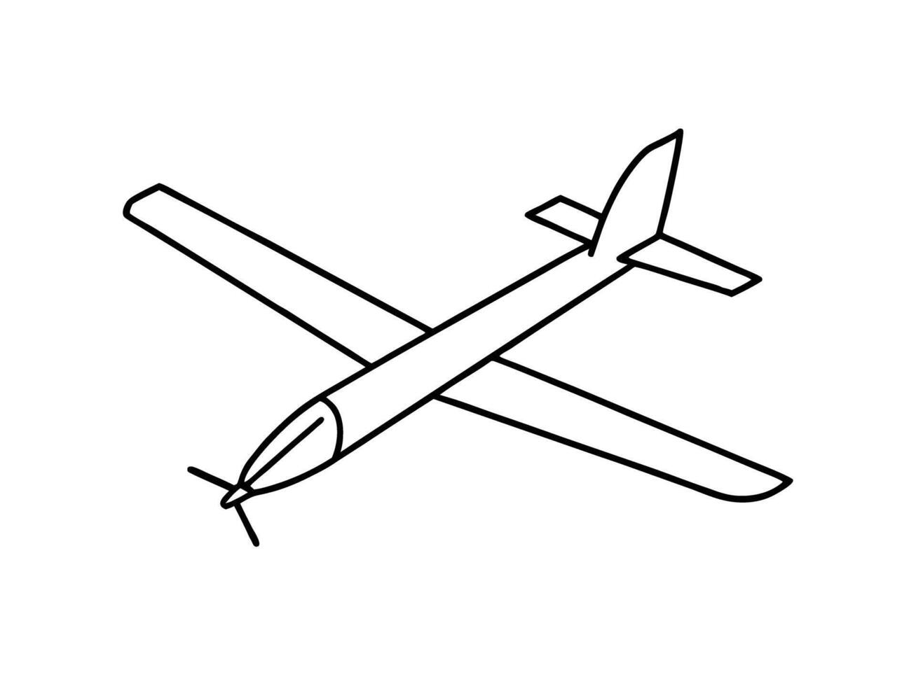 Clean minimalist drawing of glider plane emphasizing smooth aerodynamic motion vector