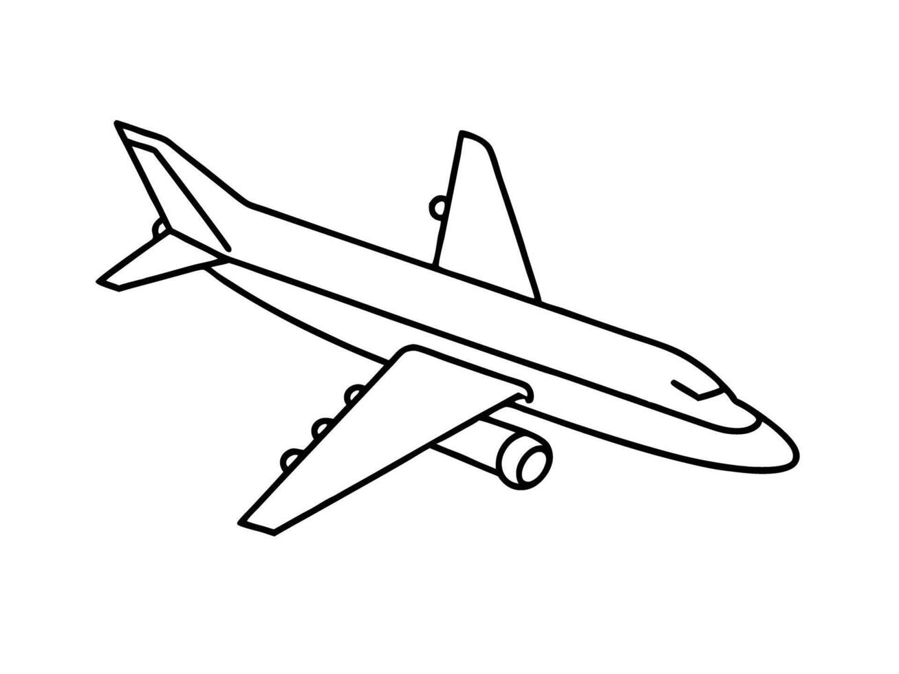 Clean minimalist line art of vintage airplane showcasing retro design vector