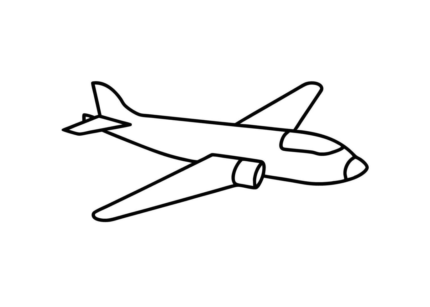 Elegant minimalist drawing of classic airplane line art white background vector