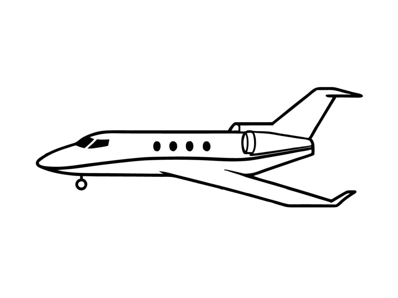 Clean elegant minimalist outline of small private airplane for travel vector