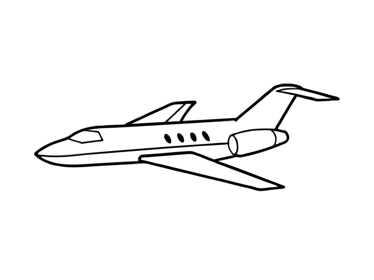 Clean elegant minimalist outline of small private plane for style vector