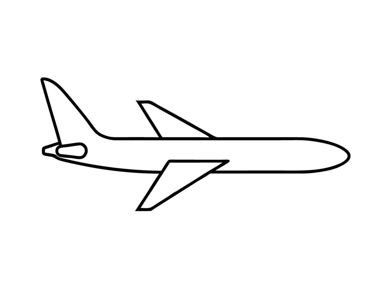 Clean modern minimalist depiction of single airplane for clear travel vector