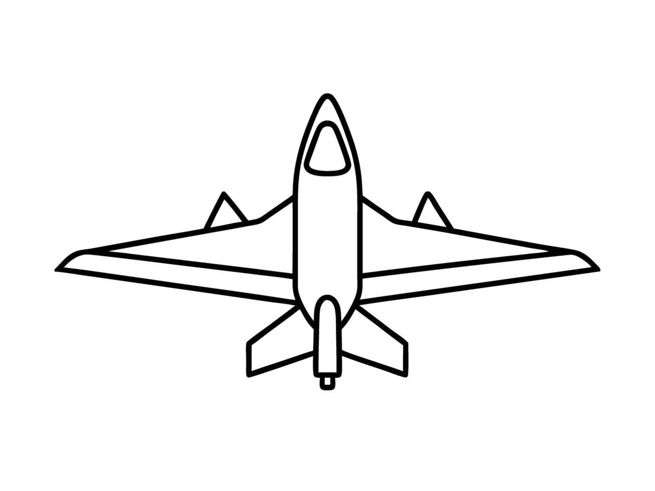 Clean modern line art of single jet illustrating travel style vector