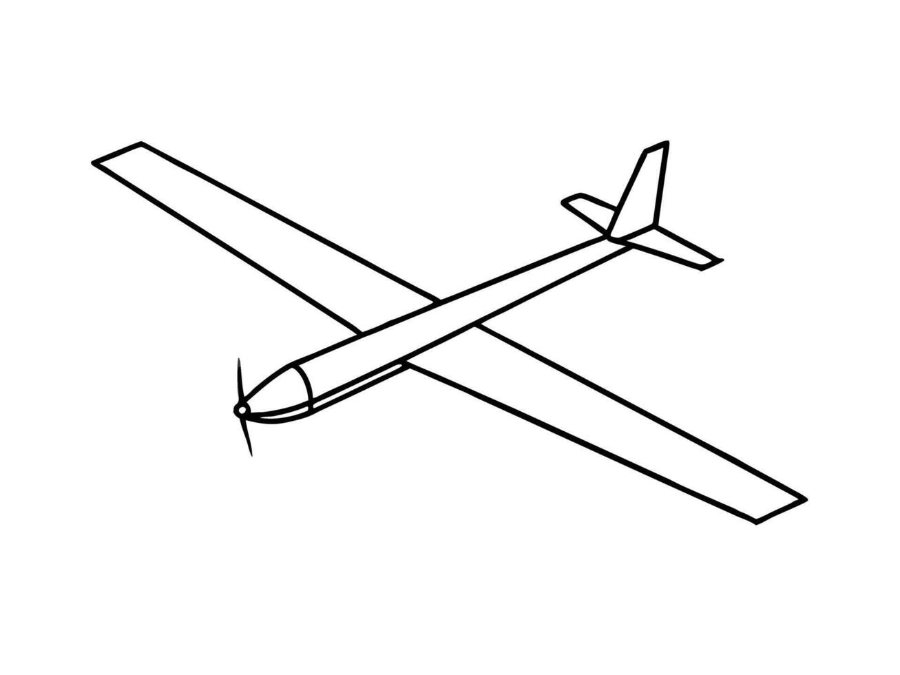 Clean minimalist drawing of glider airplane highlighting graceful flight today vector