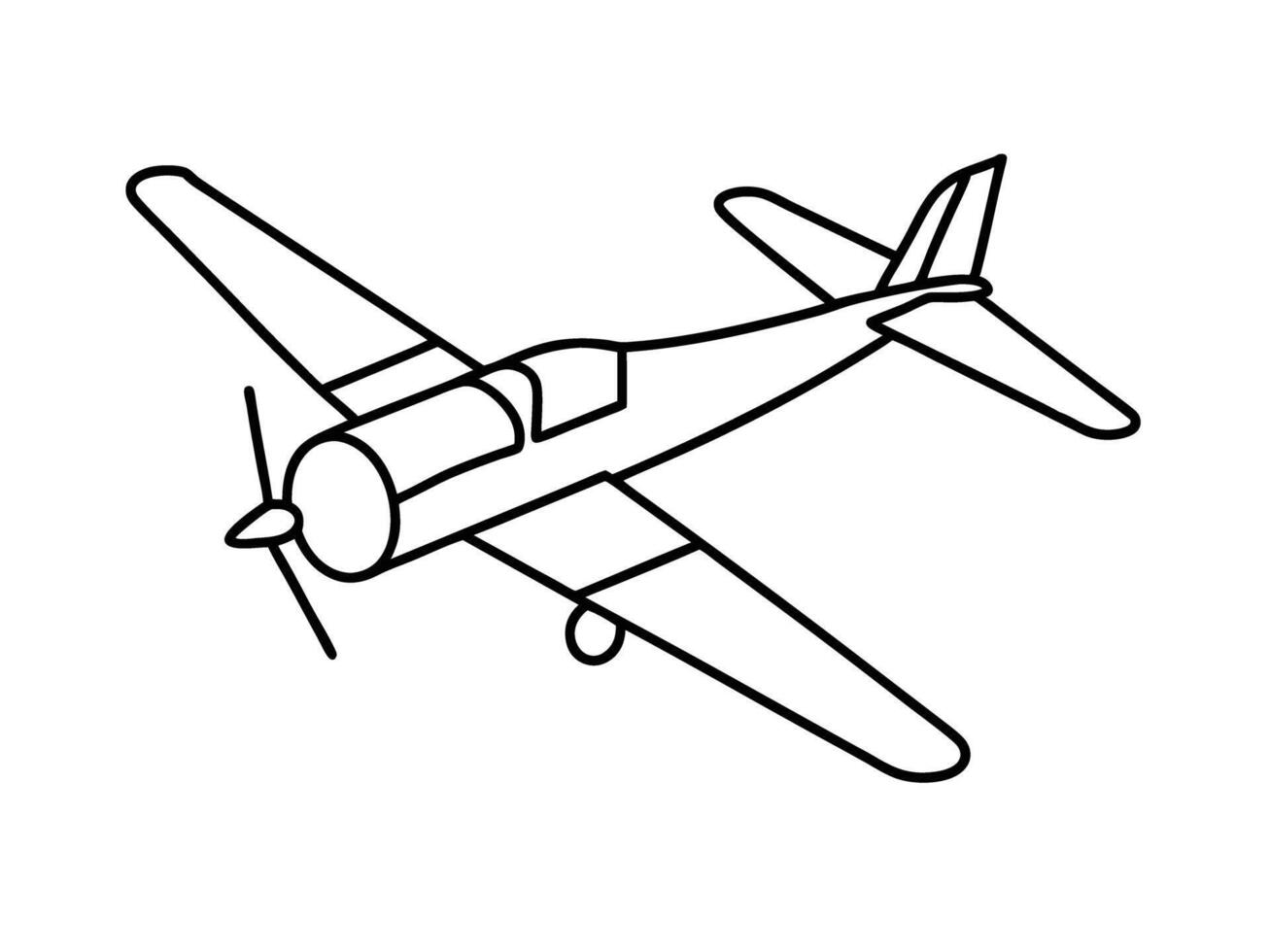 Elegant minimalist sketch of small plane line art white background vector