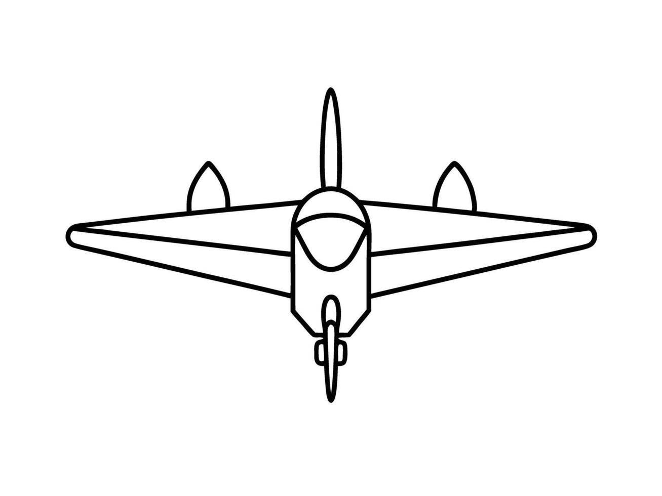 Elegant minimalist drawing of small plane line art white background vector