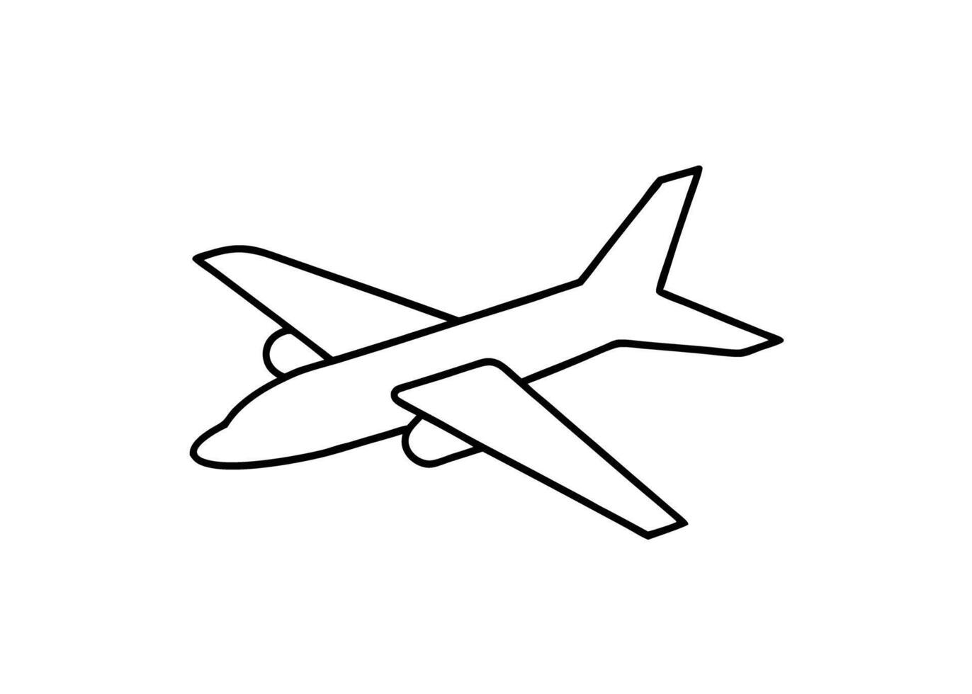 Modern crisp line drawing showcasing an airplane silhouette design clear vector