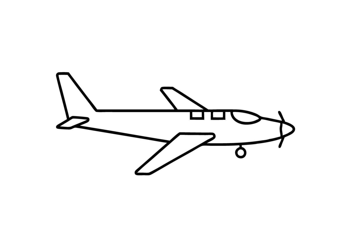 Simple clear line drawing of one engine with modern style vector