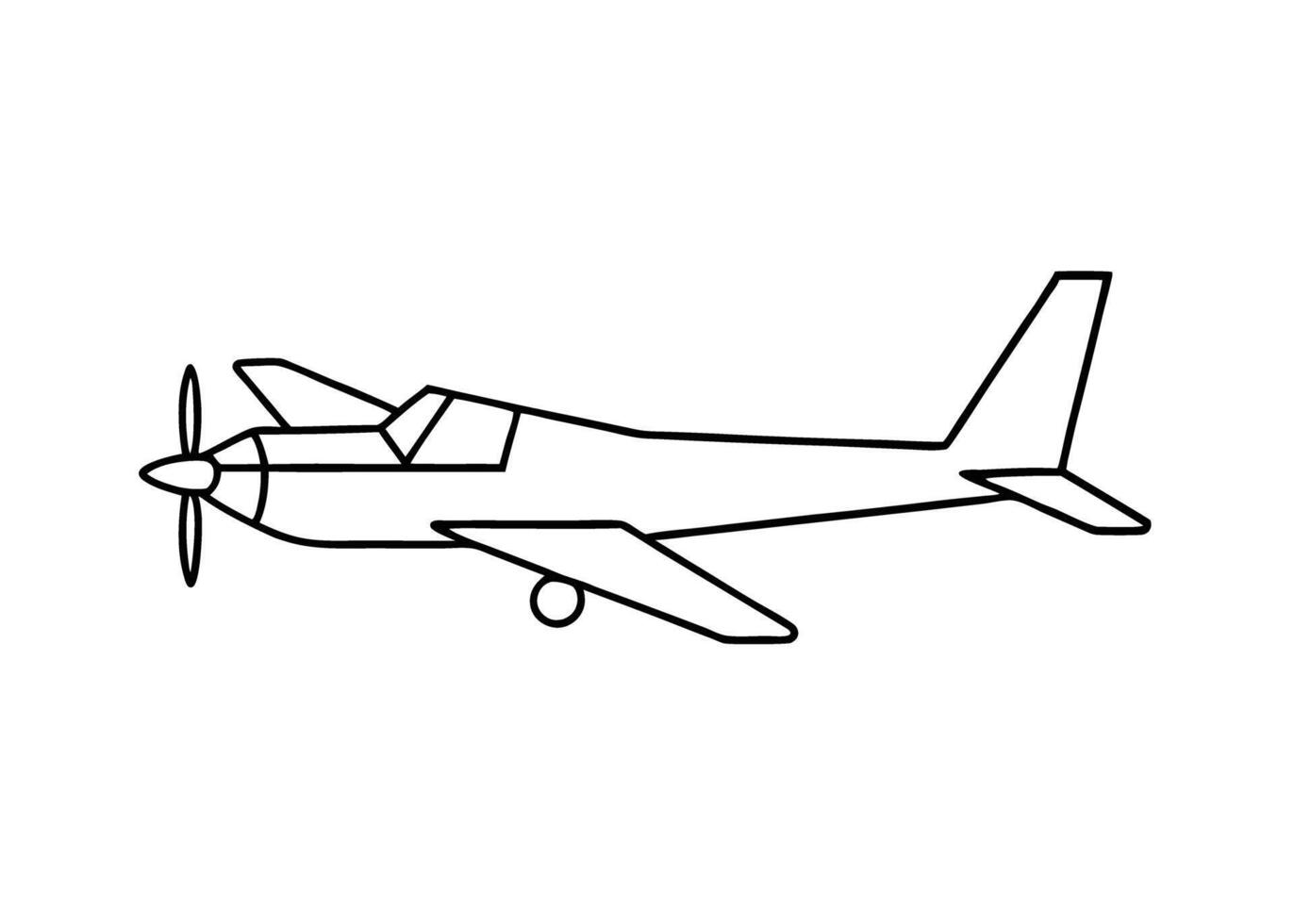 Side view sketch of streamlined propeller with modern drawing style vector