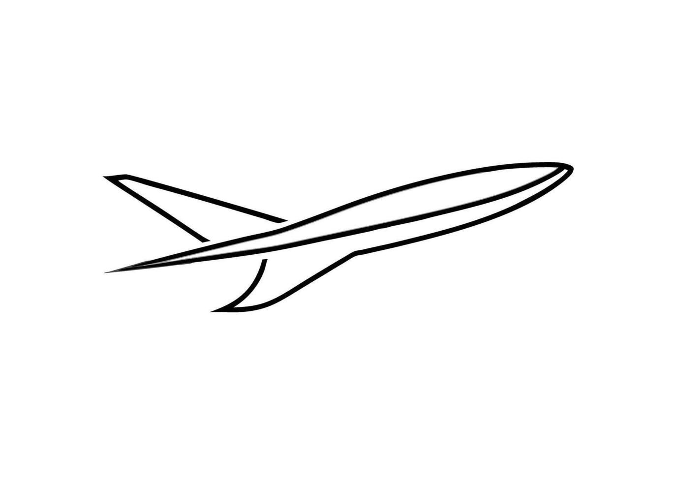 Subtle minimalist airplane sketch focusing on clear design quality detail vector