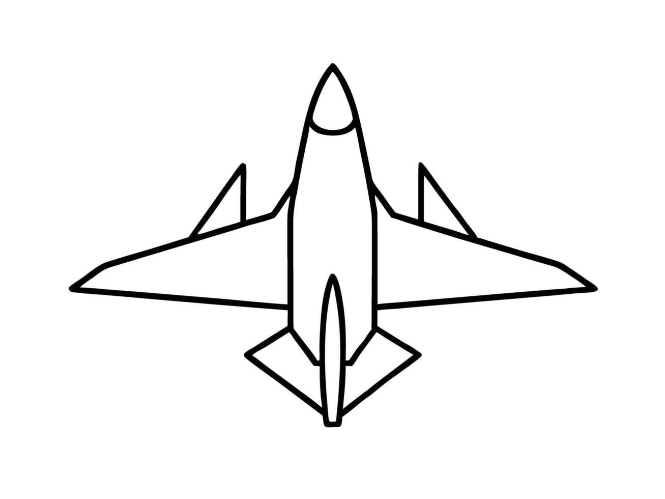 Minimalist jet airplane line art showcasing clean white simplicity effect vector