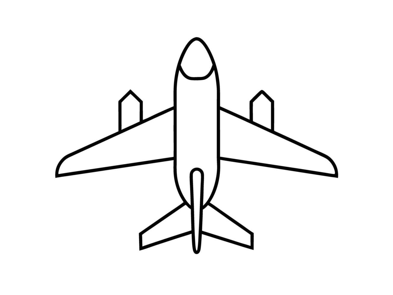 Elegant outline of contemporary airplane with modern smooth drawing quality vector