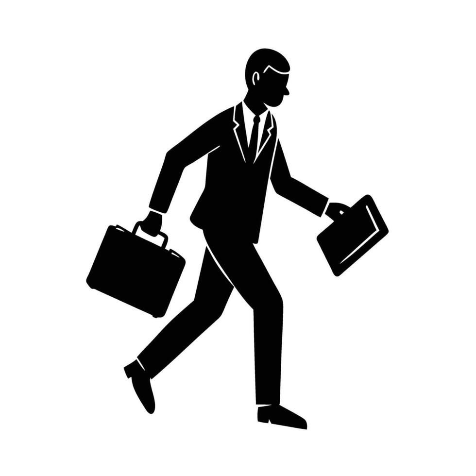 Executive carrying briefcase and passport for international business travel today vector