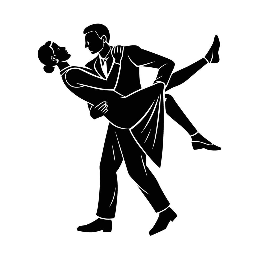 Romantic man proudly carrying his partner in his arms design vector