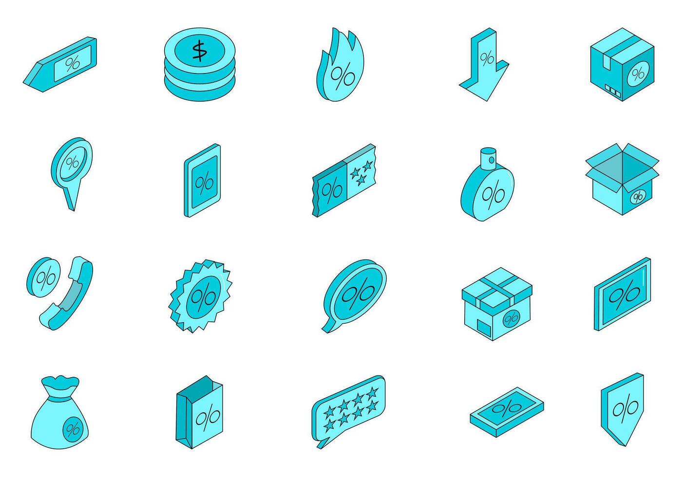 Black Friday Icon Element Set vector