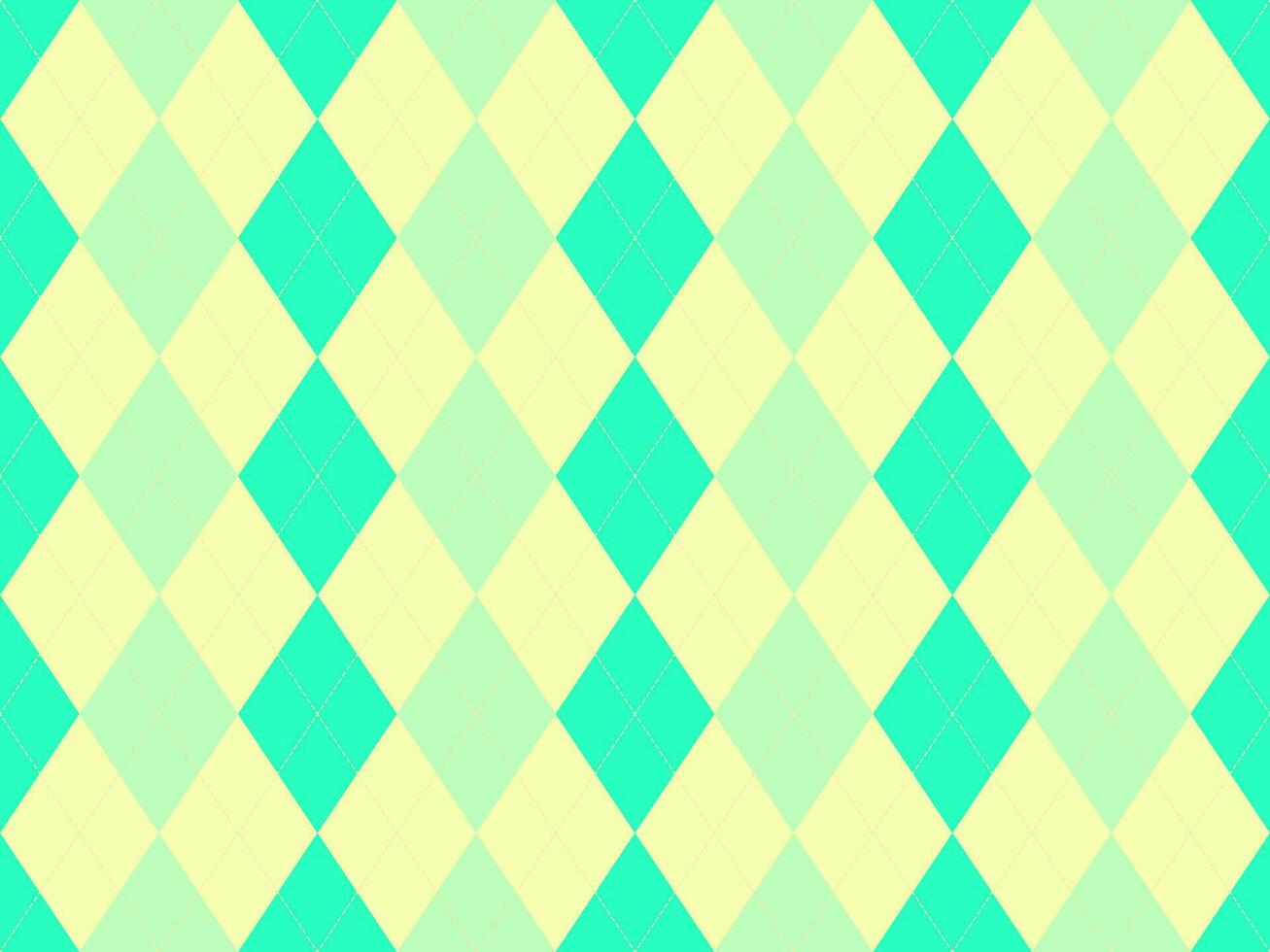 Vibrant argyle pattern in pastel yellow, mint green, and peach. Perfect for backgrounds, textile design, or playful branding. vector