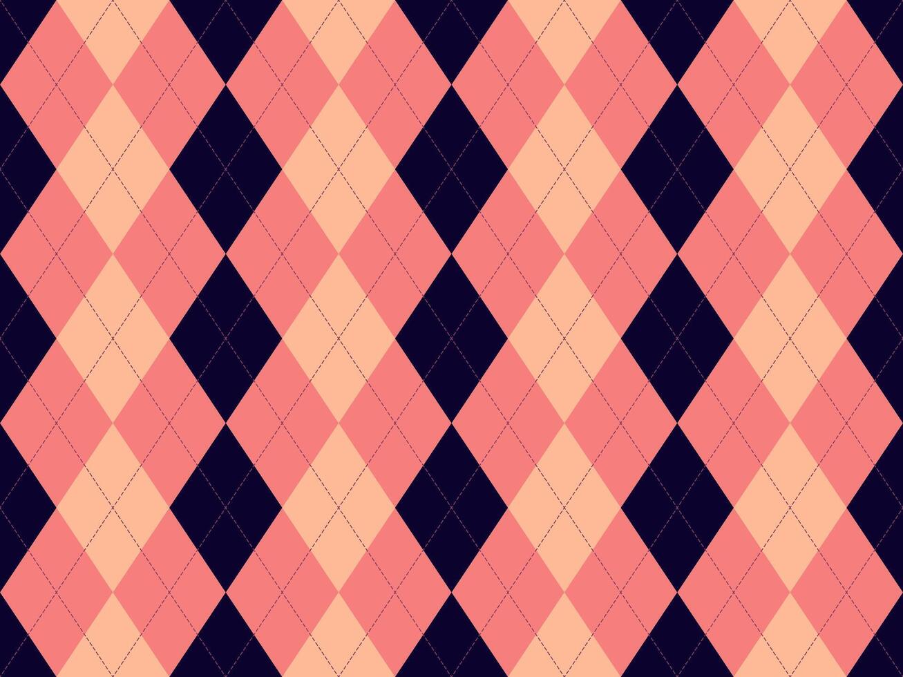 Elegant argyle pattern in coral and navy. Perfect for textiles, fashion, websites, or branding. vector