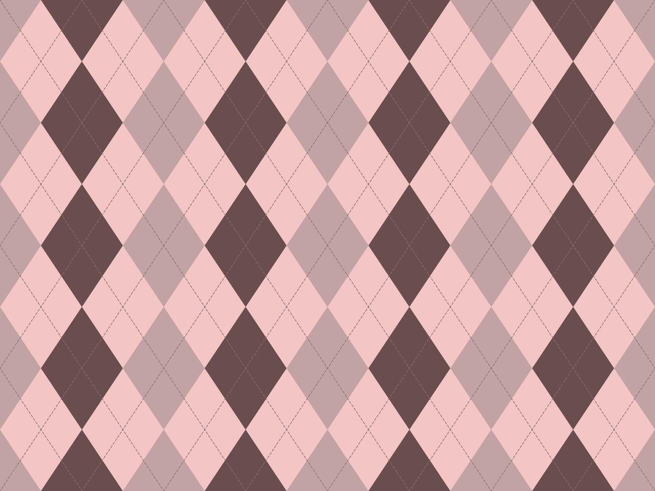 Elegant pink and brown argyle diamond pattern. Perfect for backgrounds, textiles, fashion, and website design. Subtle yet stylish, this classic geometric design offers a touch of sophistication. vector