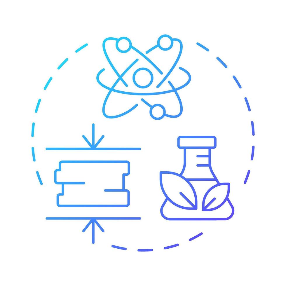 Treatment of nuclear waste blue gradient concept icon. Alter physical, chemical and biological properties. Round shape line illustration. Abstract idea. Graphic design. Easy to use in booklet vector