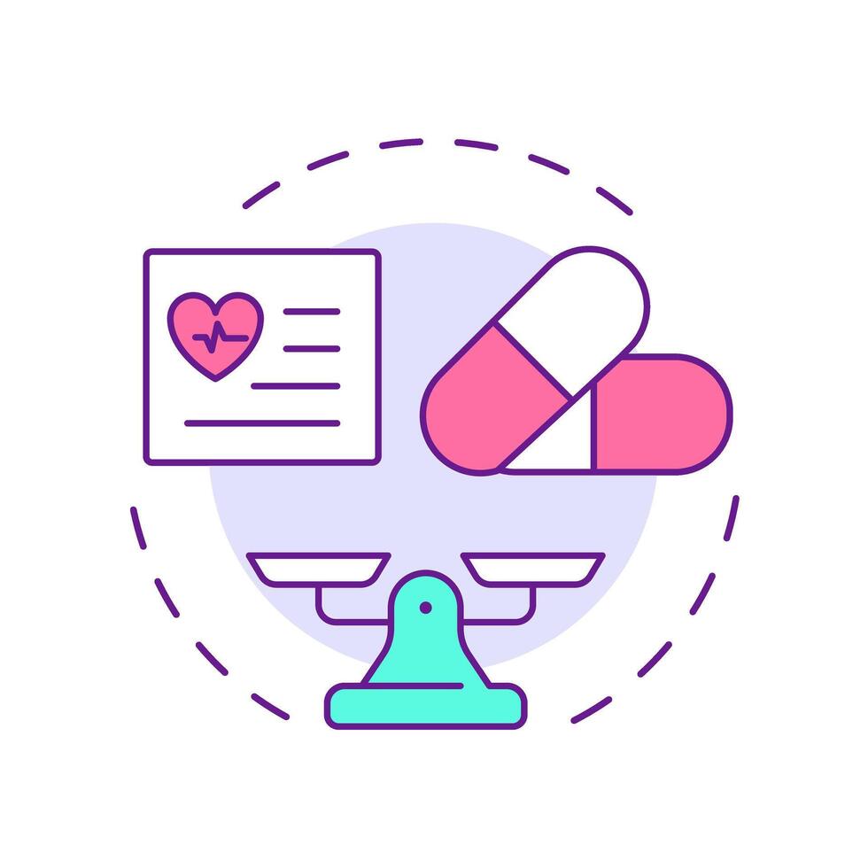 Quantity limits multi color concept icon. Restrict amount of medication. Component of utilization management. Round shape line illustration. Abstract idea. Graphic design. Easy to use in brochure vector