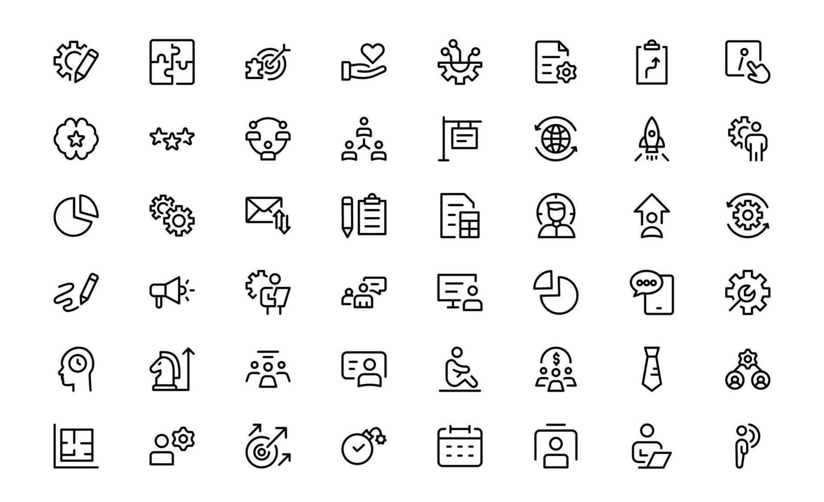 Versatile Project Management Icons package - Designed for Task Management, Scheduling, and Team Tools vector