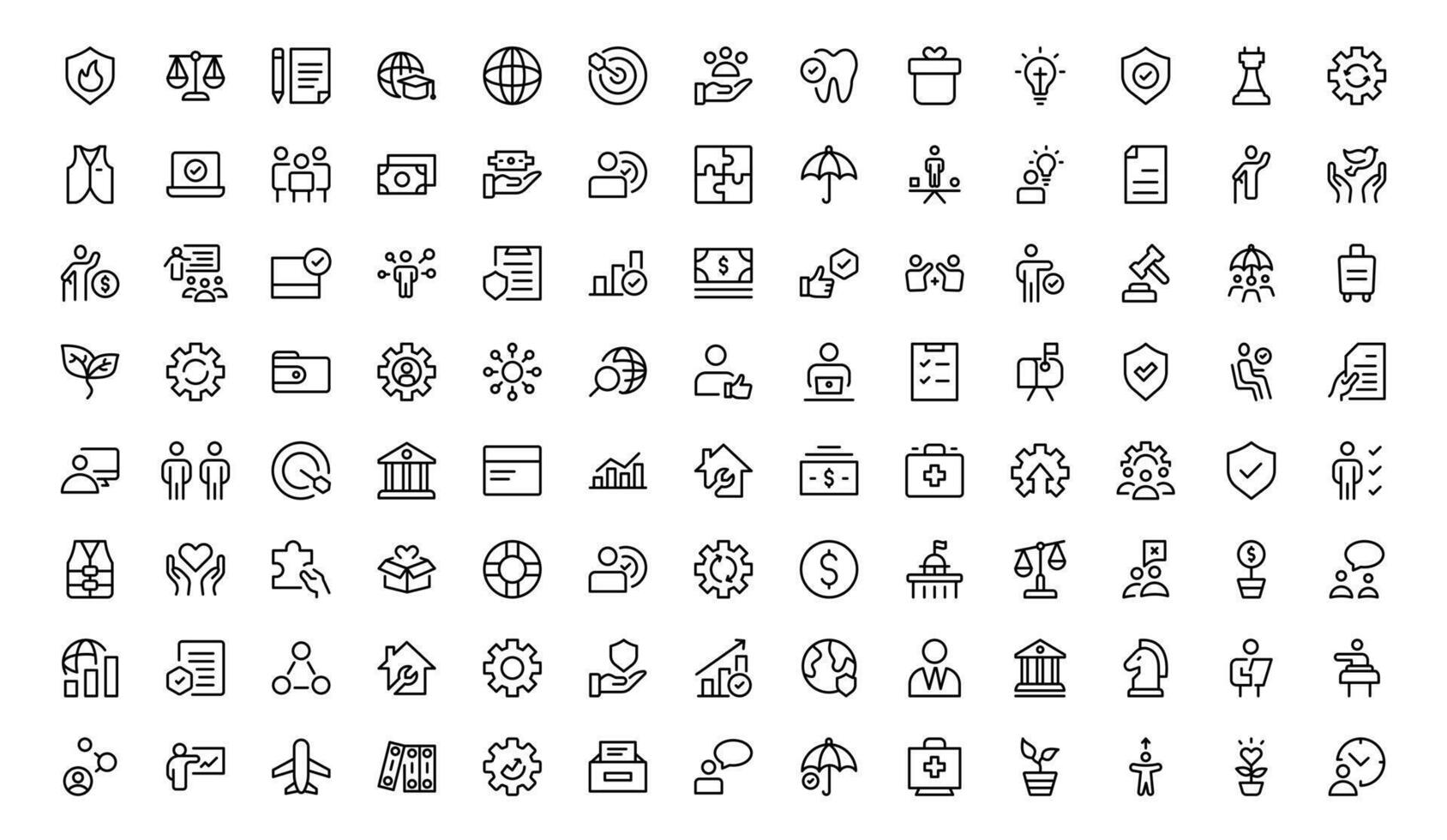 Social Policy Icon Set Collection - High-Quality Graphics for Community, Inclusion, and Advocacy-Themed Projects vector