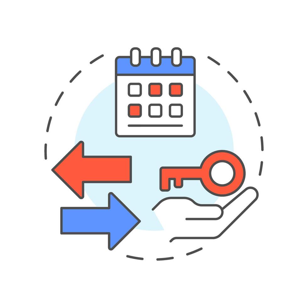 Access economy multi color concept icon. Temporary allow to use goods. Core element of sharing system. Round shape line illustration. Abstract idea. Graphic design. Easy to use in infographic vector
