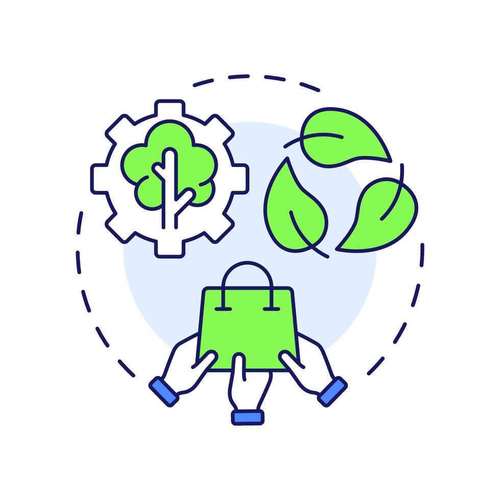 Environmental improvement multi color concept icon. Reduce nature impact. Benefit of sharing economy. Round shape line illustration. Abstract idea. Graphic design. Easy to use in infographic vector