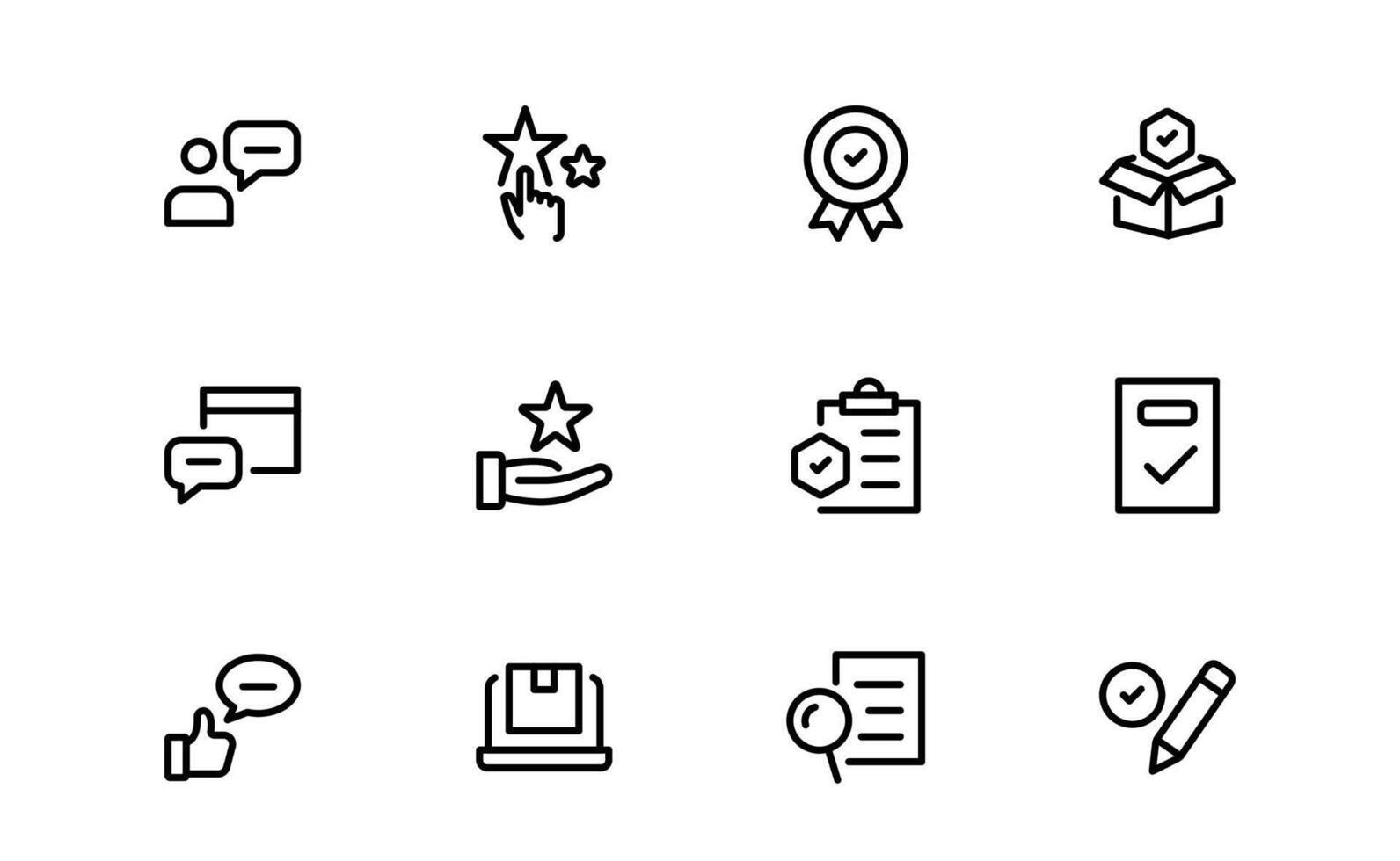 Quality Control Icon Set package - Minimal, Modern, and Versatile Line Art Illustrations for Business, Manufacturing, and Product vector