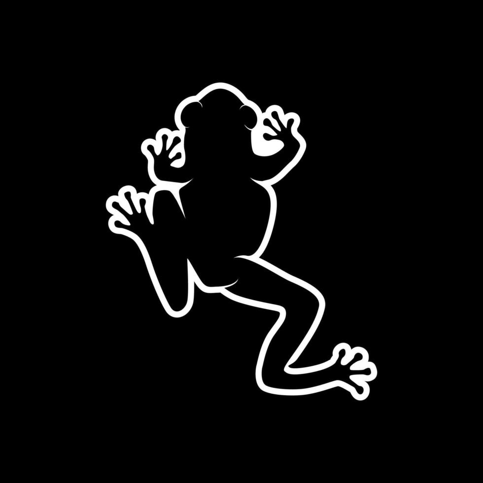 frog silhouette outline shape vector